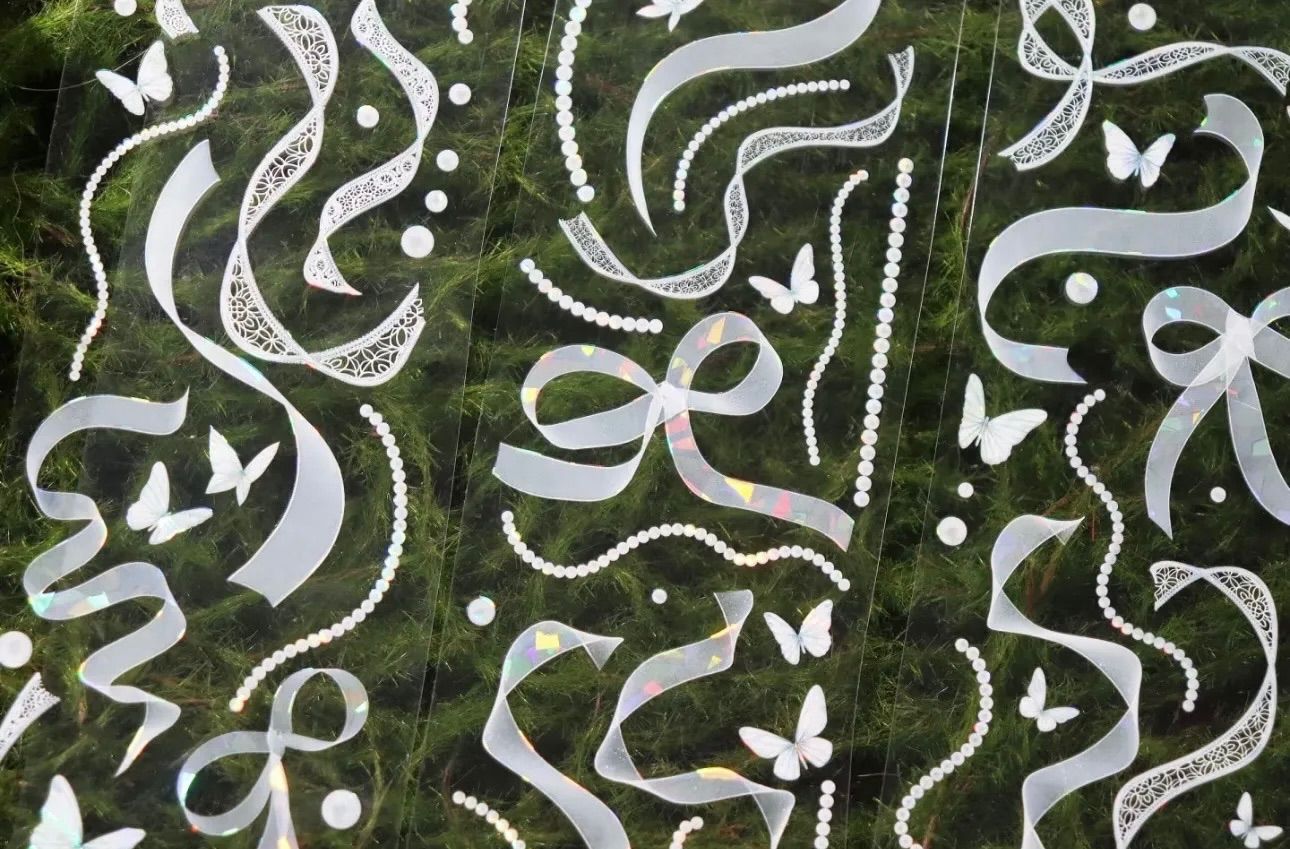 ♡SALE♡ 贝壳光 6cm×10m 珍珠蕾丝 海外マステ 海外マスキングテープ