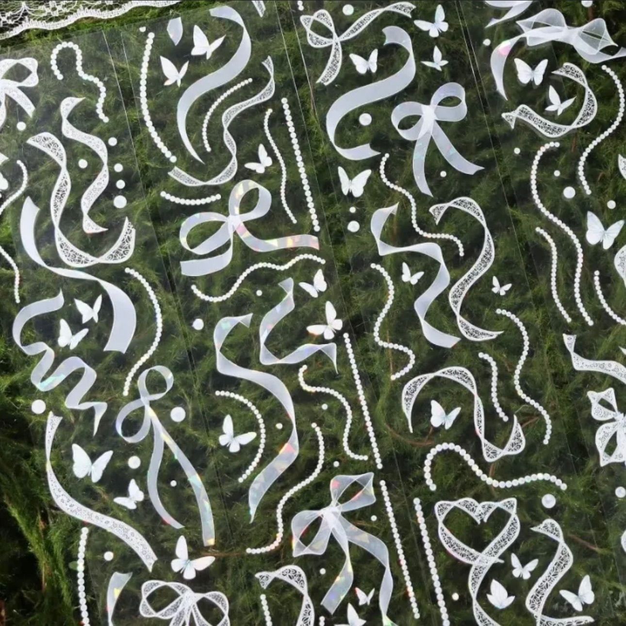 ♡SALE♡ 贝壳光 6cm×10m 珍珠蕾丝 海外マステ 海外マスキングテープ