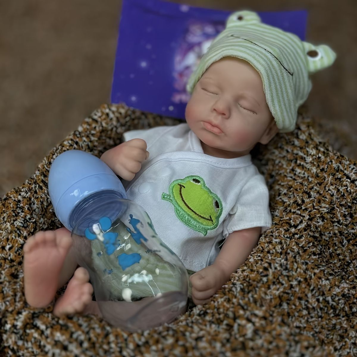 リアルな質感 リボーンドール 13インチ 33 cm シリコン製 男女兼用 新生児人形 衣装 付き ギフト 育児練習に シリコン製男の子