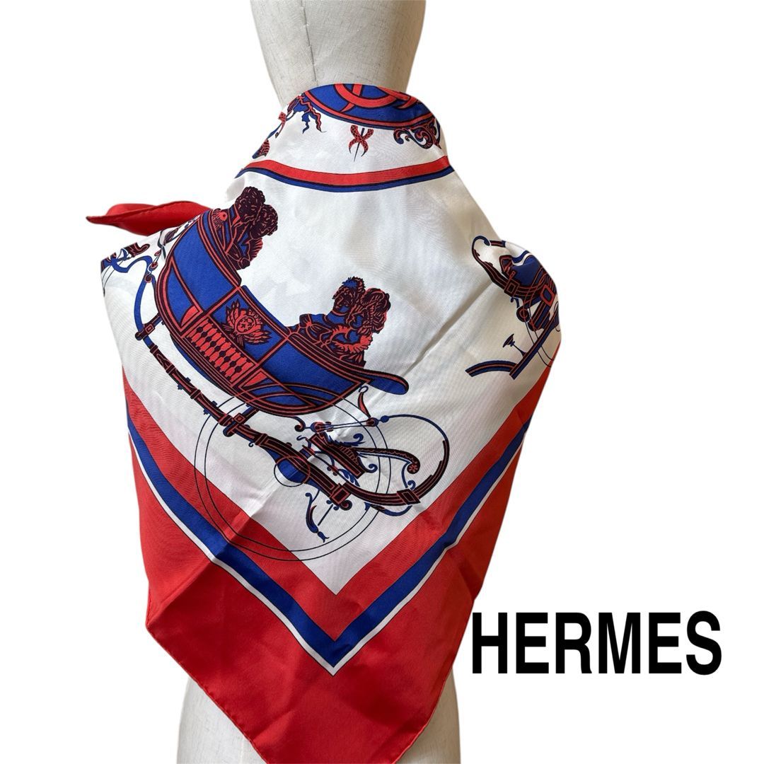 HERMES エルメス Ex-Libris カレ90 スカーフ レッド系 - メルカリ