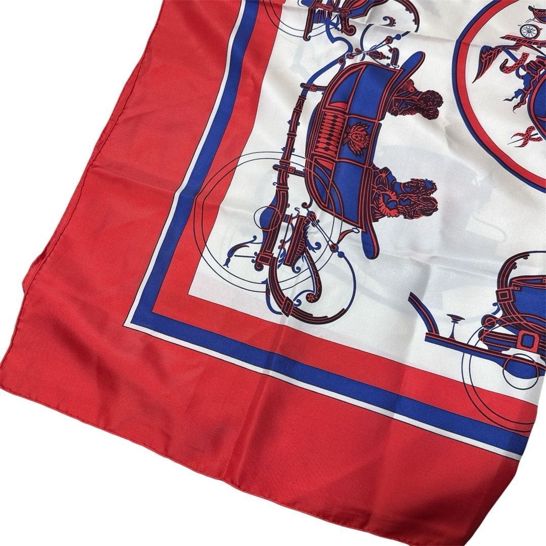  HERMES エルメス Ex Libris カレ90 スカーフ レッド系 バンダナ スカーフ 小物