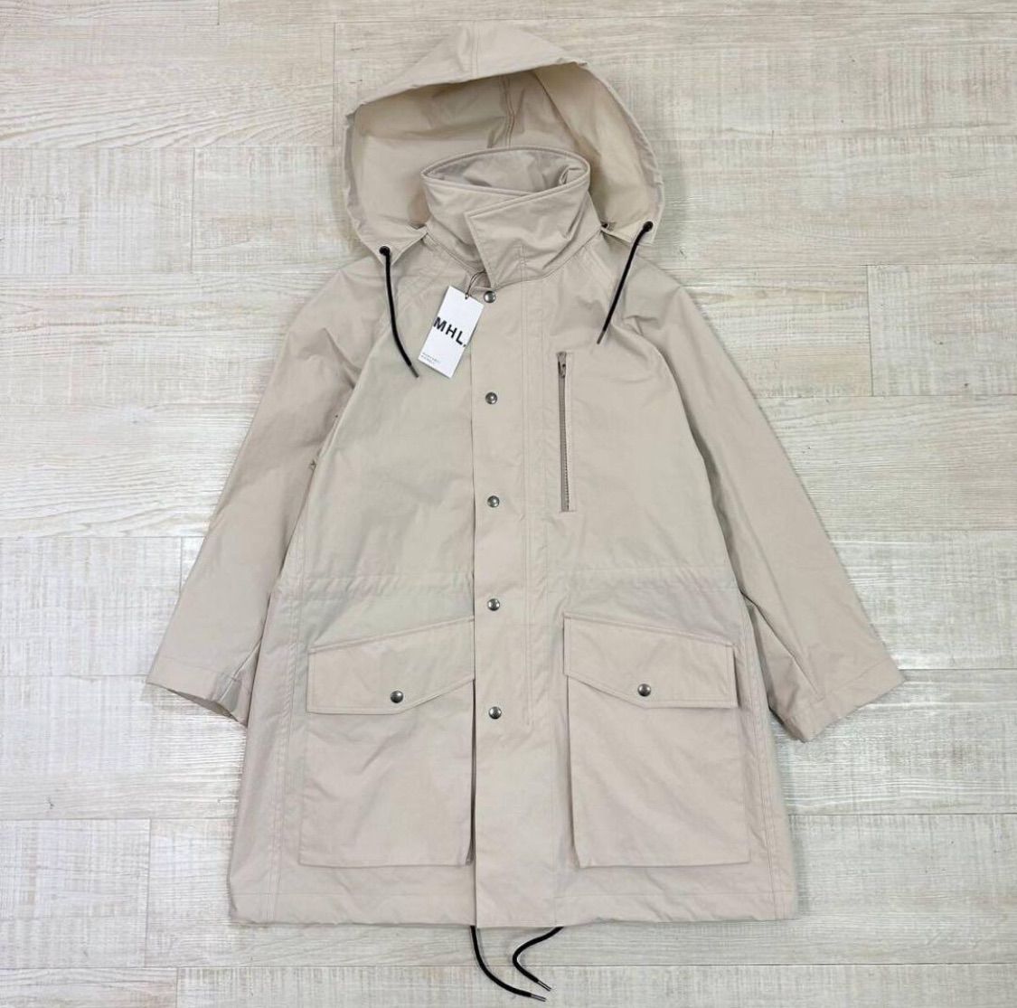 24 ss MHL エムエイチエル メンズ HOWELL マーガレットハウエル PAPER DRY モッズ コート サイズ M 定価88.000円