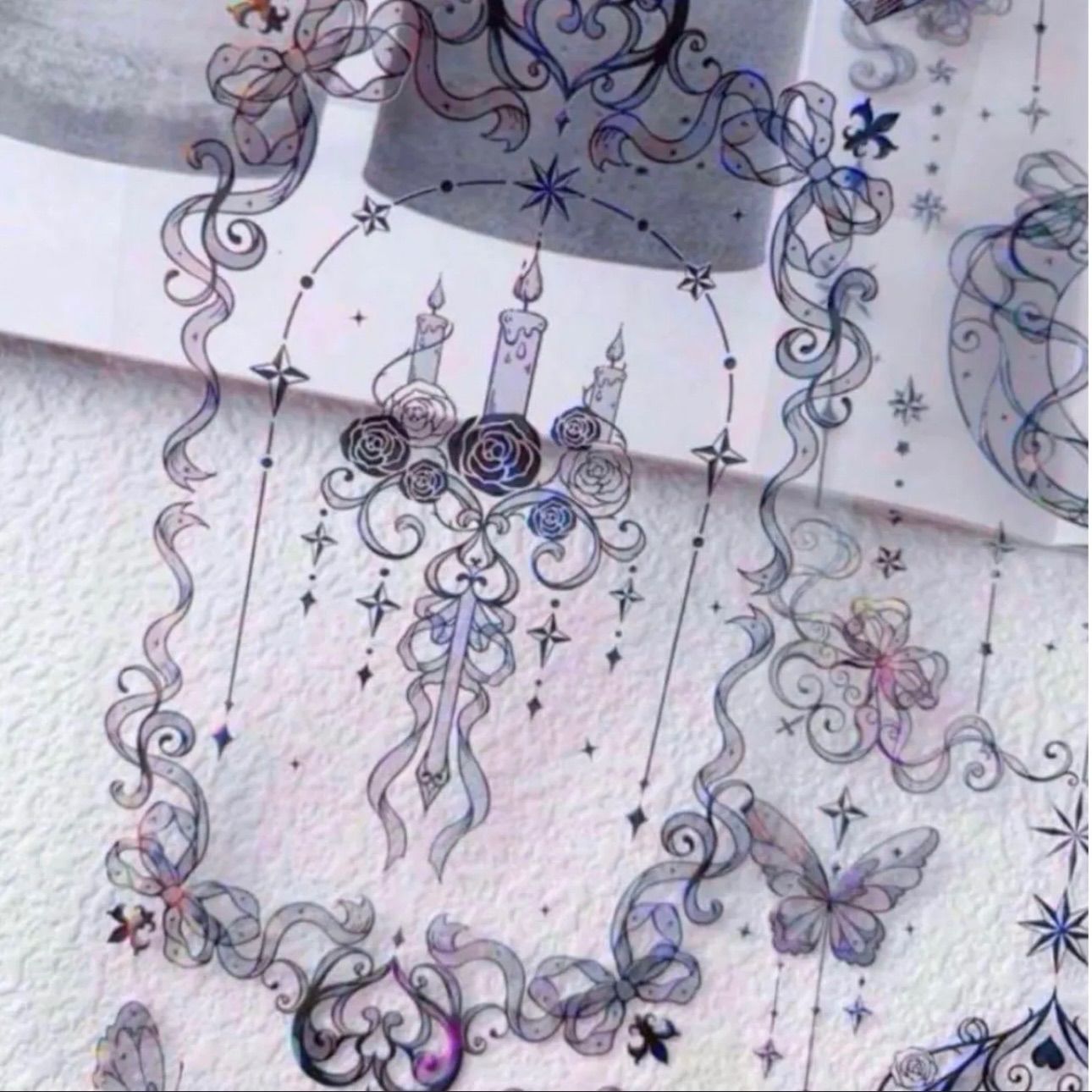 ♡SALE♡贝壳光 6.5cm×10m 月亮草莓 黑 海外マスキングテープ 海外