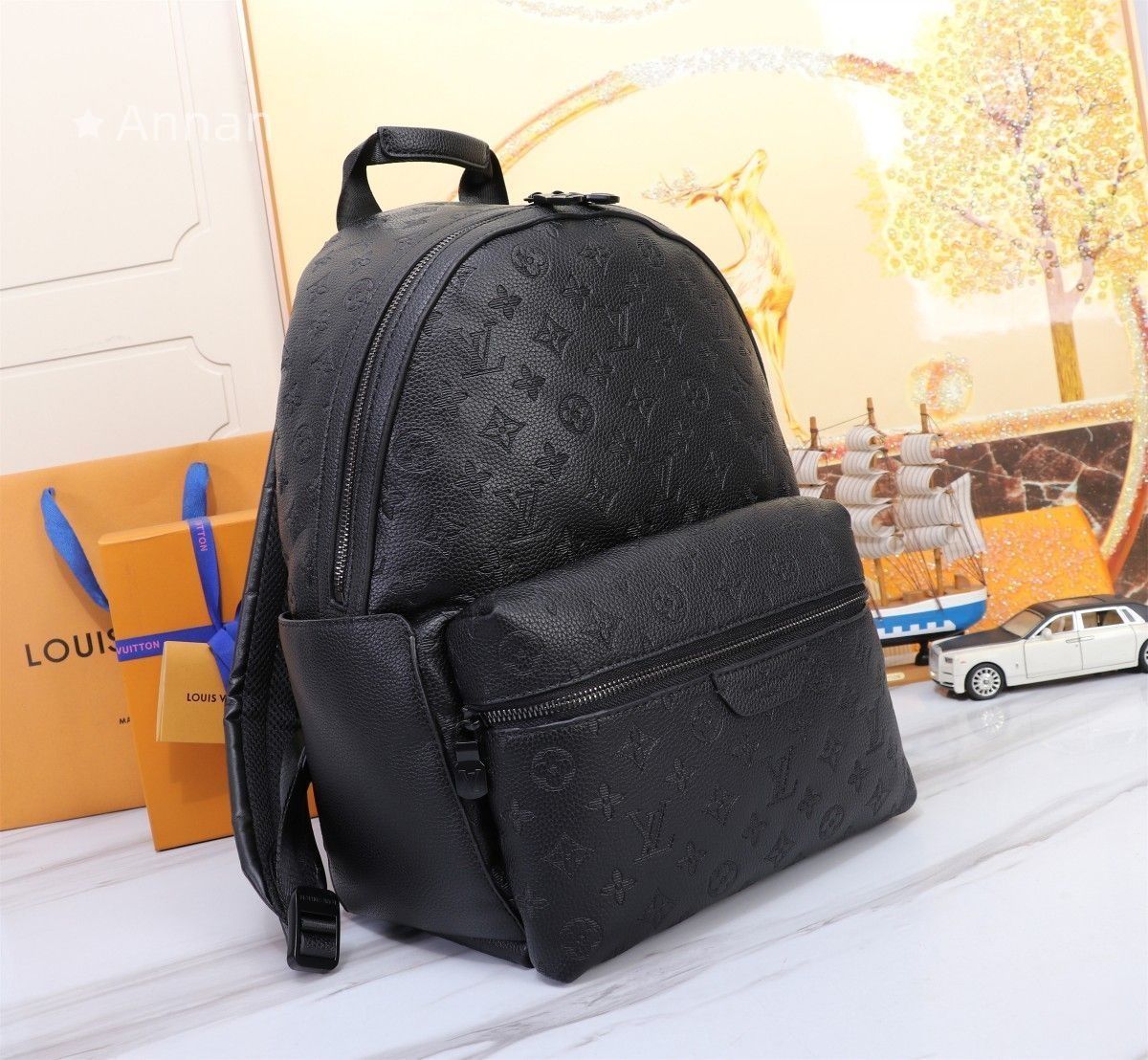 ルイ ヴィトン LOUIS VUITTON ディスカバリー バックパックPM M 46553 ノワール カーフスキン メンズ リュック デイパック