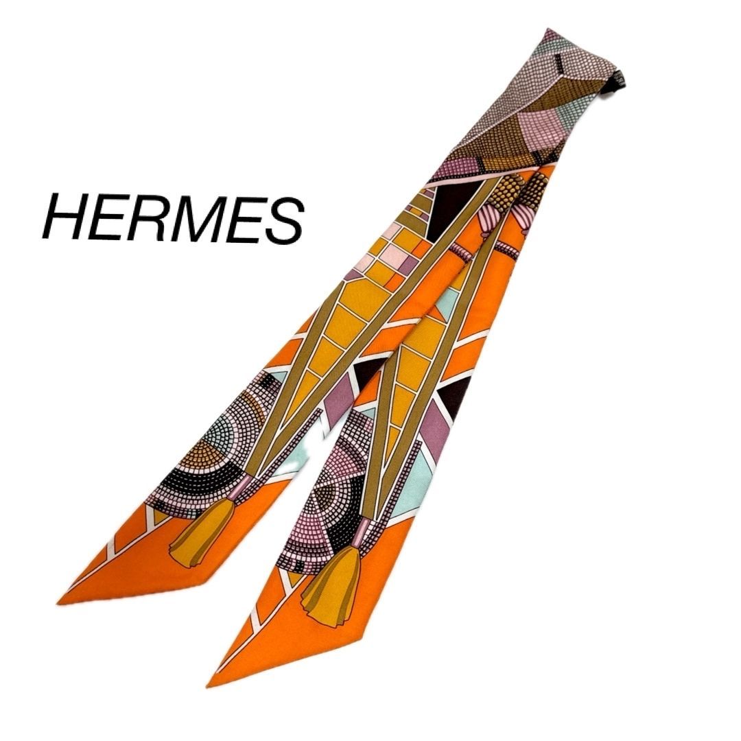 HERMES エルメス （大平原のインディアンアート）ツイリー リボン