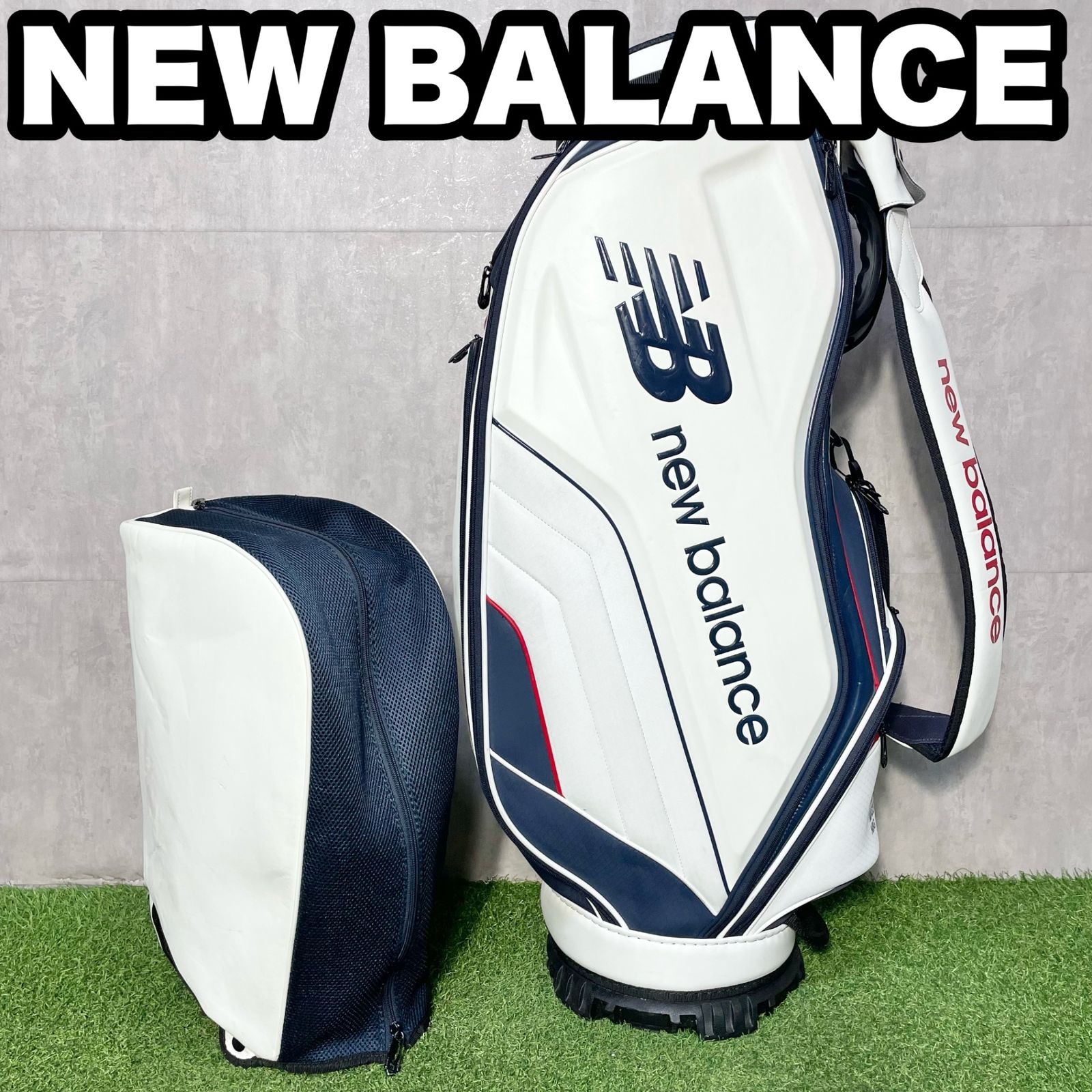 BALANCE ニュー ンス キャディバッグ ゴルフバッグ ホワイト 9.5型 約3.6 kg 46インチ対応 キャディバック