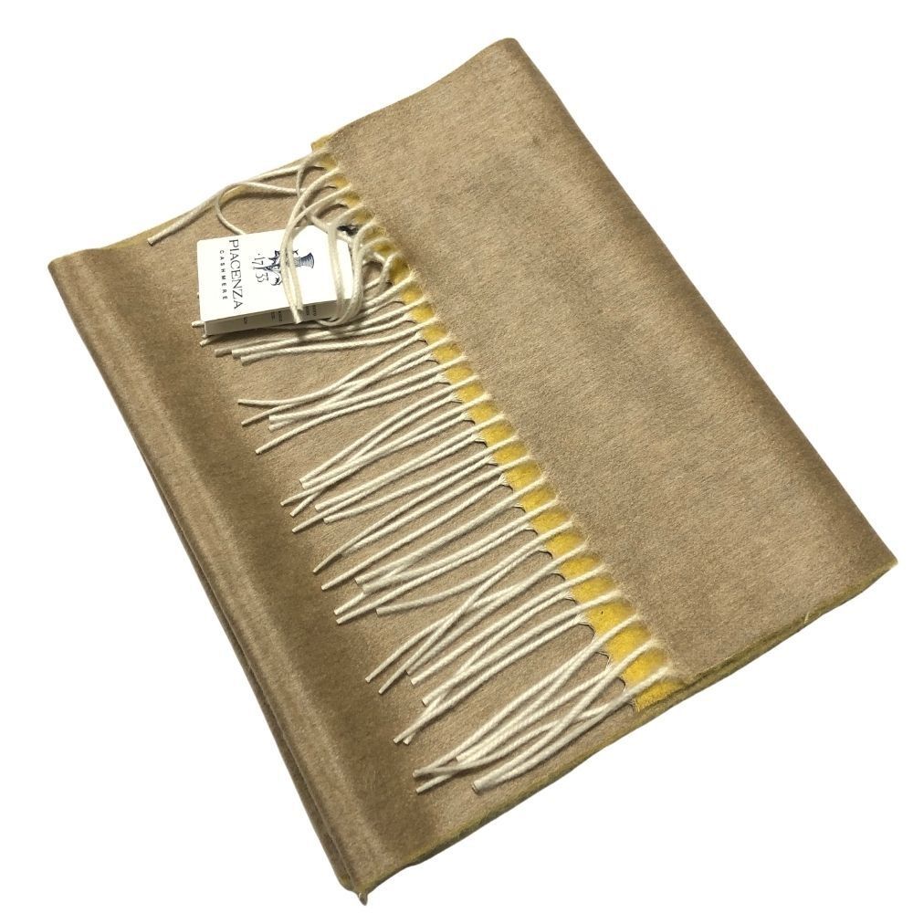 PIACENZA ( ピアチェンツァ ) マフラー イエロー×ベージュ ダブル