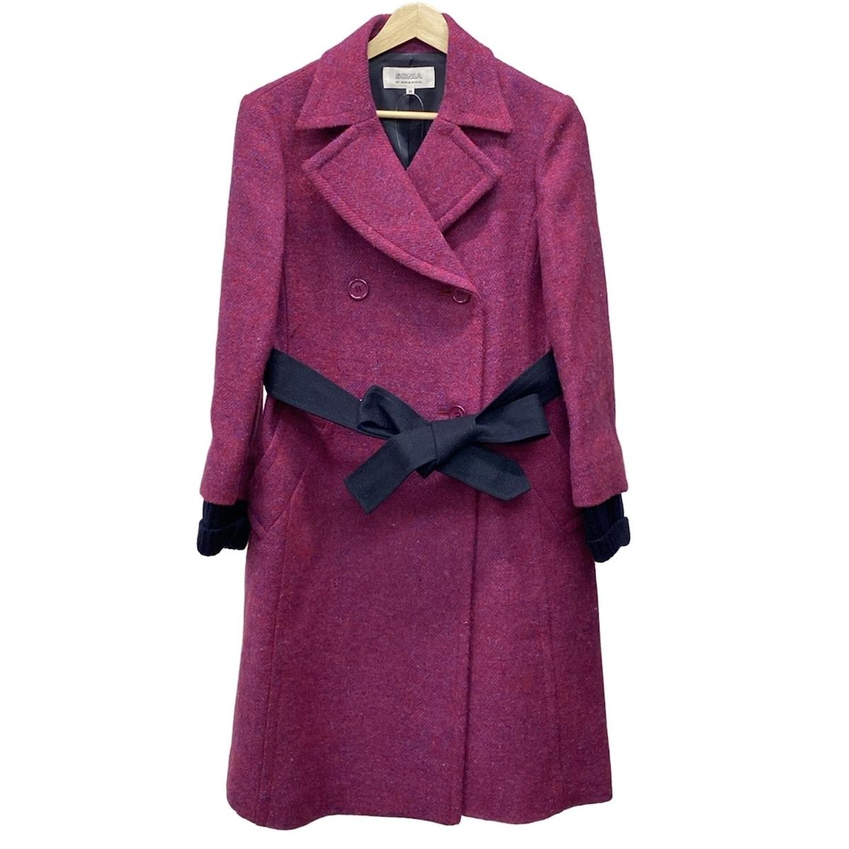 ソニアリキエル コート サイズ38 M レディース - ピンク×パープル×ダークネイビー 長袖 冬