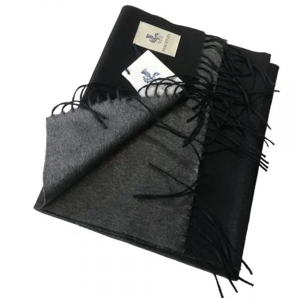 PIACENZA ピアチェンツァ マフラー ブラック グレー ダブルフェイス シルクカシミヤ プレゼント ギフト バレンタイン