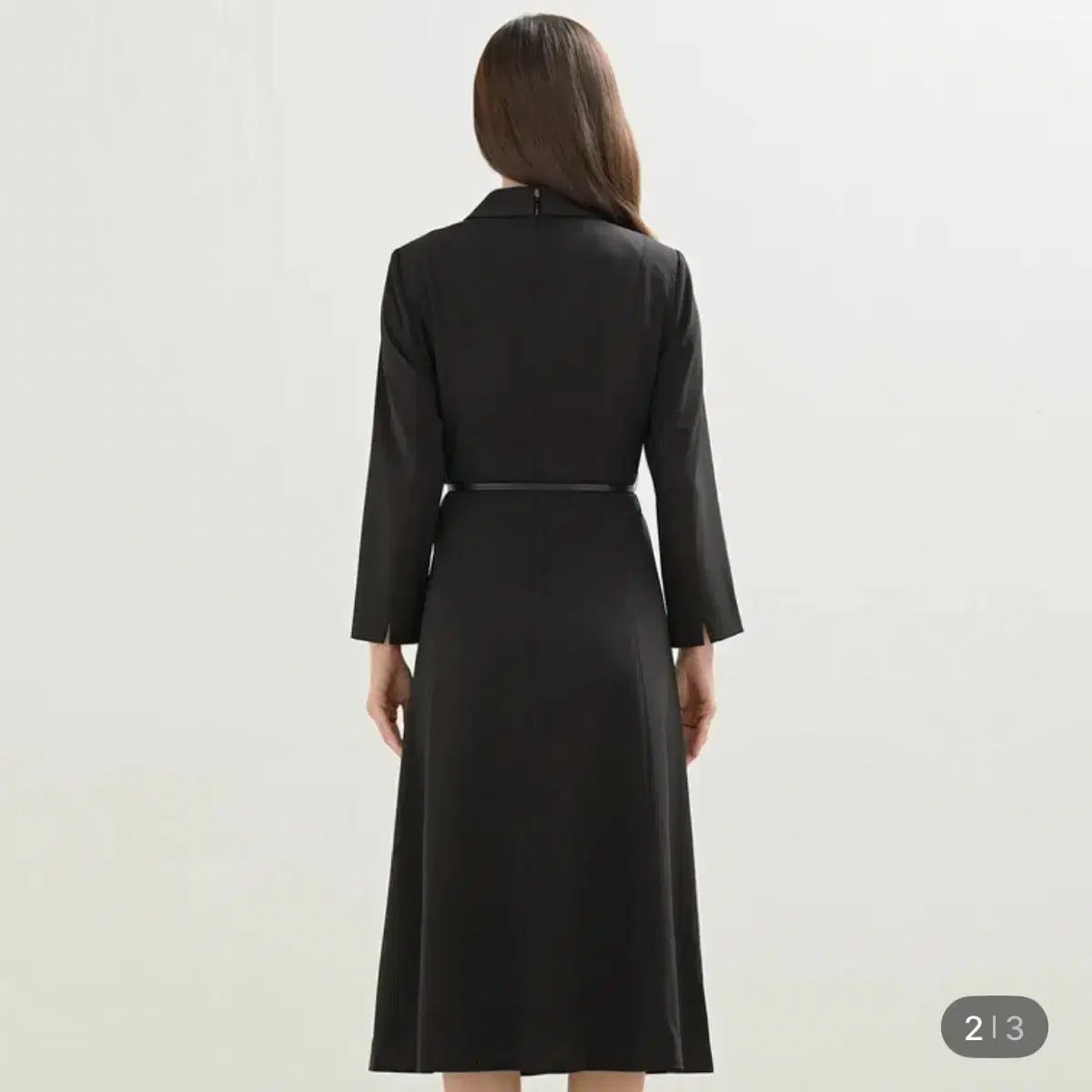 ROEM ロエム ジャケットタイプ ミディ ONE PIECE ブラック Lサイズ