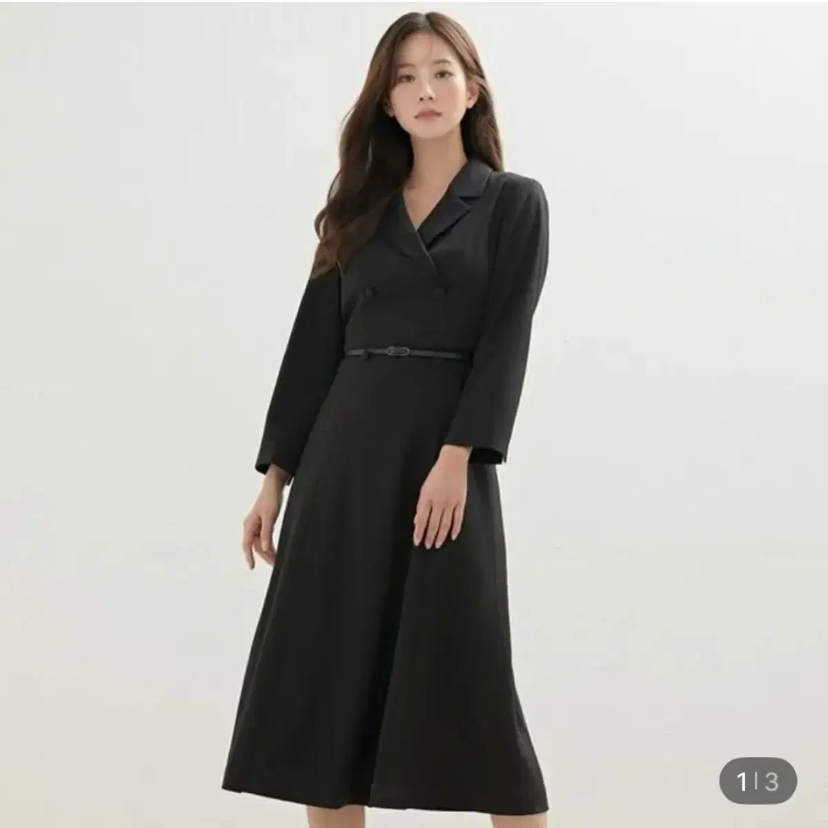 ROEM ロエム ジャケットタイプ ミディ ONE PIECE - ブラック Lサイズ