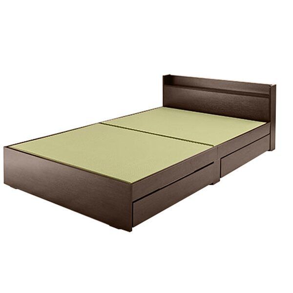 ポイント14倍 12 5 宮 引き出し付樹脂張り畳ベッドII ダークブラウン ロータイプ セミダブル 組立品