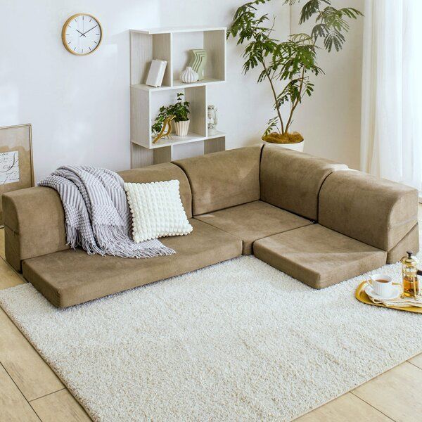 ポイント14倍 12 5 フロア コーナーソファ 3点セット ハニカムモカ 1人掛け 2人掛け コーナー ソファセット フロアソファ ローソファ