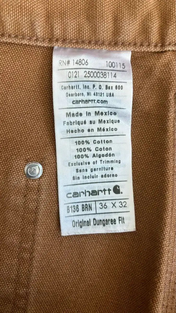 Carhartt ダブルニー B 136 BRN