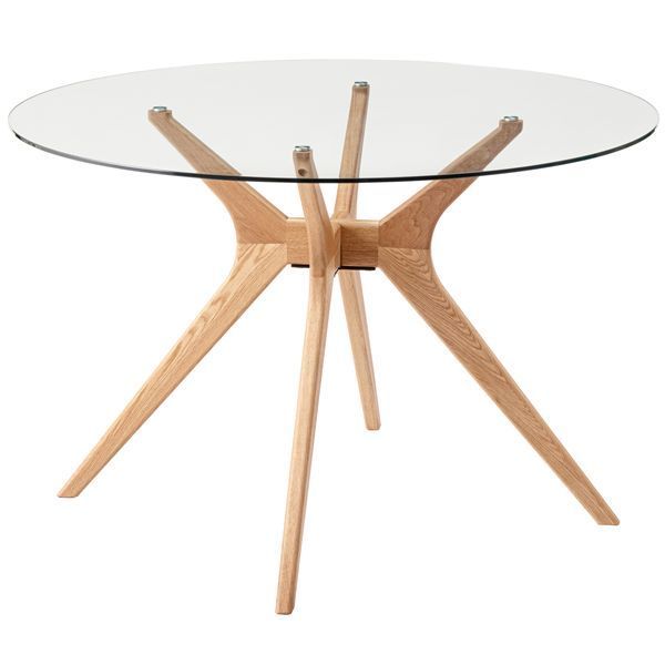 ポイント14倍 12 5 ラウンドガラステーブル 約W 110×D 110×H 72 cm ナチュラル 組立式
