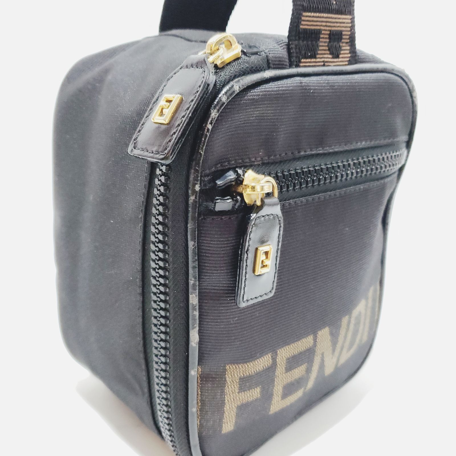 良品 FENDI 2437 アクセサリポーチ ペカン バニティ ハンドバッグ 良品