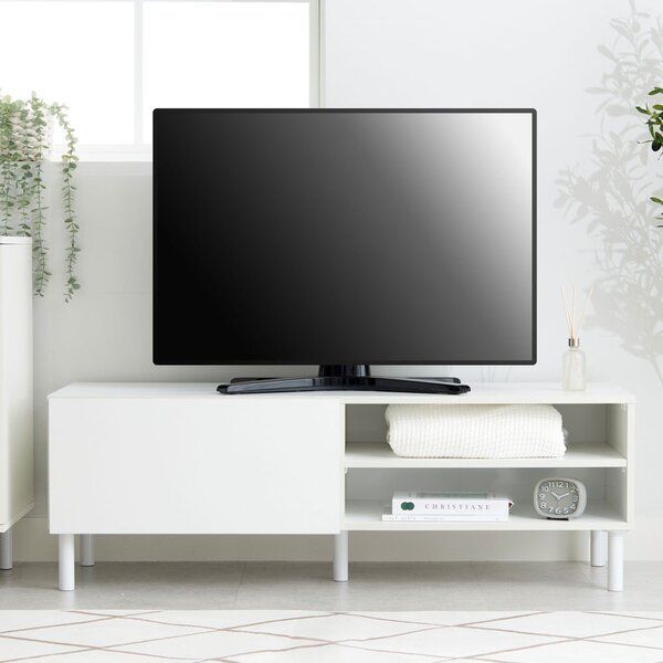 ポイント14倍 12 5 韓国風デザインテレビボード リブ ホワイト