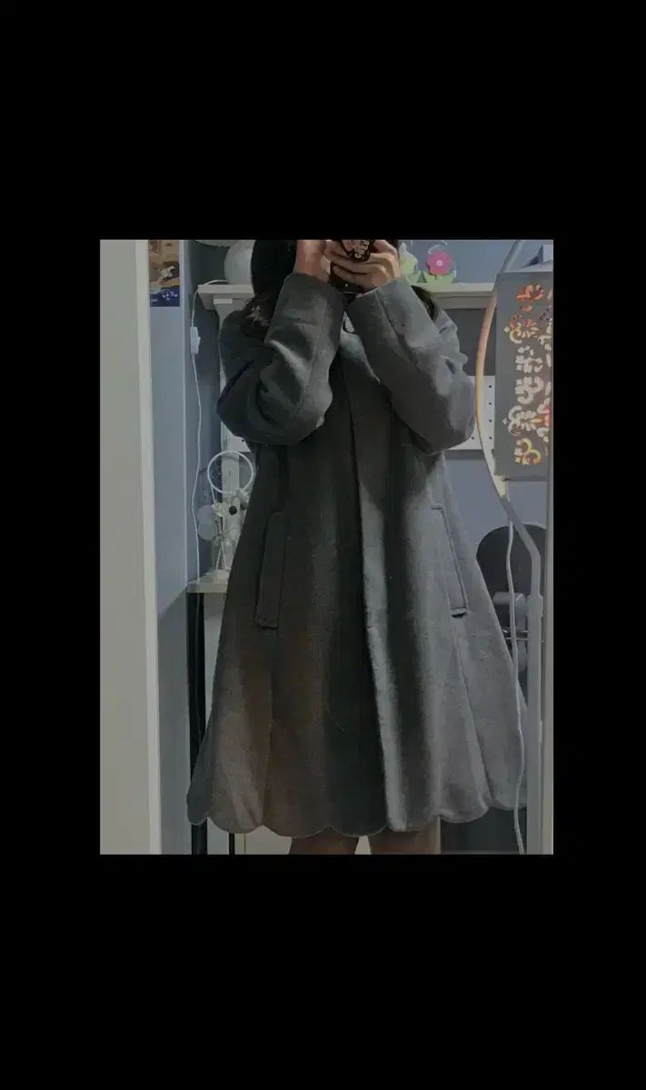 MIZUNO α JAPAN 24.0cm JAPAN SPRIT. ヴィンテージ グレーコート ロングコート 裾 花 ディテール 日本 森女系