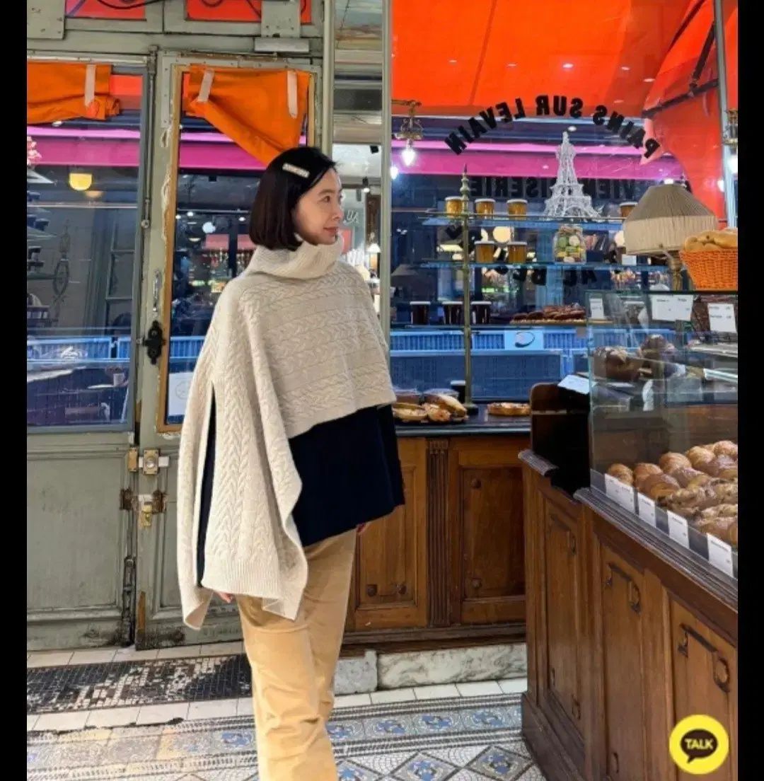 アナディバ カシミア ケーブル ニット ショール ケープ