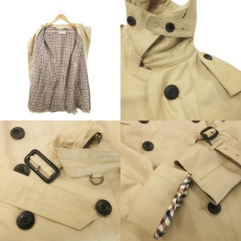 美品✨アクアスキュータム ダブル トレンチ ライナー付き ベルト 裏地チェック Aquascutum（アクアスキュータム） 総裏チェック ウエストベルト