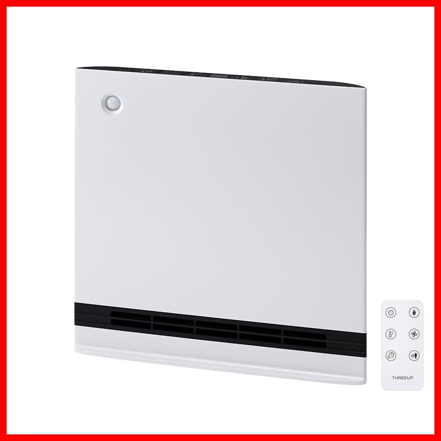 温度設定 安全設計 ワイド温風 1200 W リモコン付 大風量 節電 室温センサー付 ホワイト パネルセラミックヒーター 超薄型 CH スリーアップ