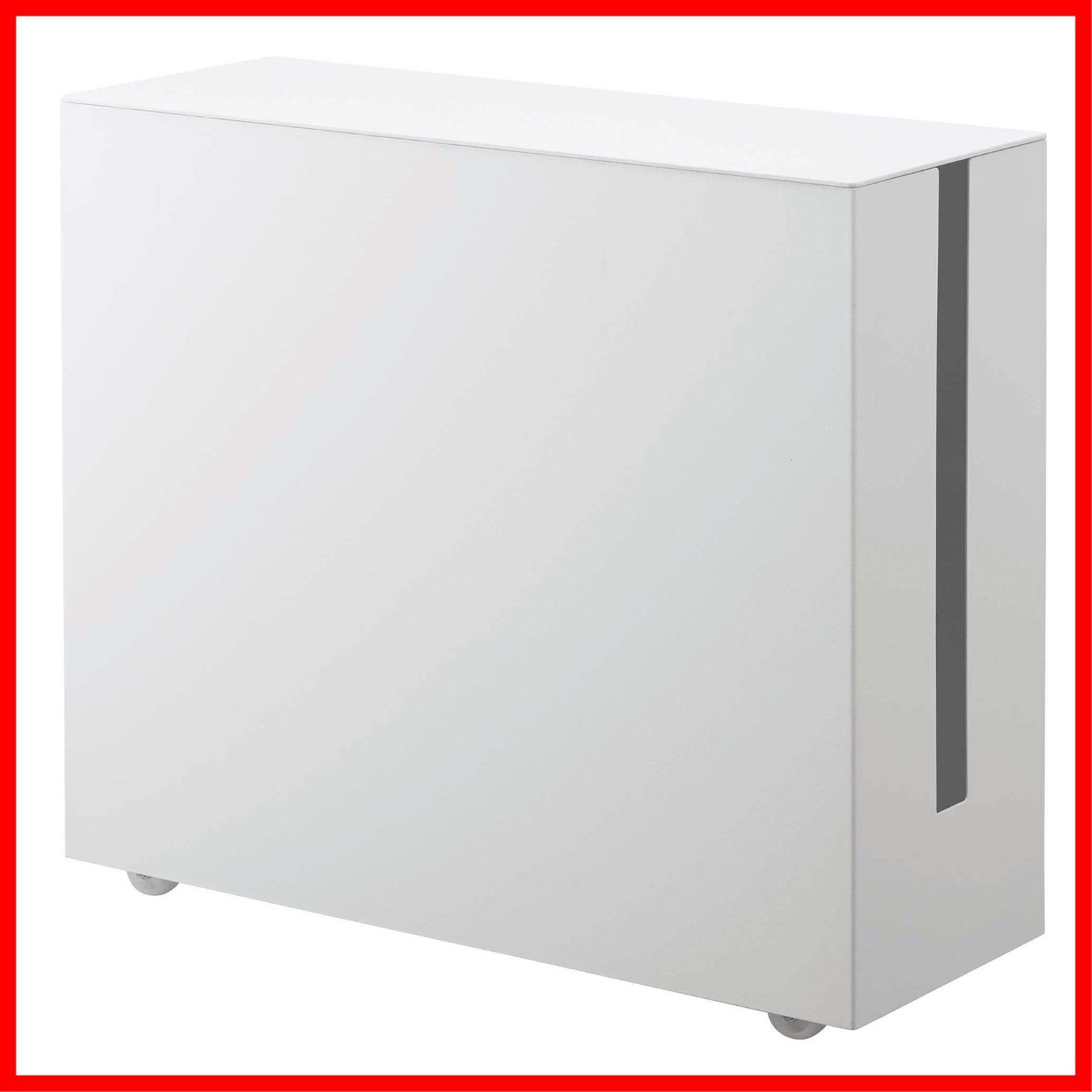 テレワーク いたずら防止 隠せる タワー 約W 40.1×D 15.1×H 34.8 cm 5403 ホワイト ラック ケーブル収納 キャスター付き 山崎実業 Yamazaki