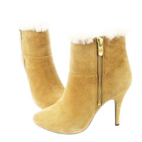 ダイアナ DIANA ショートブーツ ハイヒール アーモンドトゥ ムートン