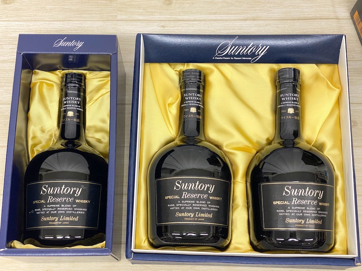 NW063】未開栓 サントリー ウイスキー 3本セット リザーブ 黒キャップ