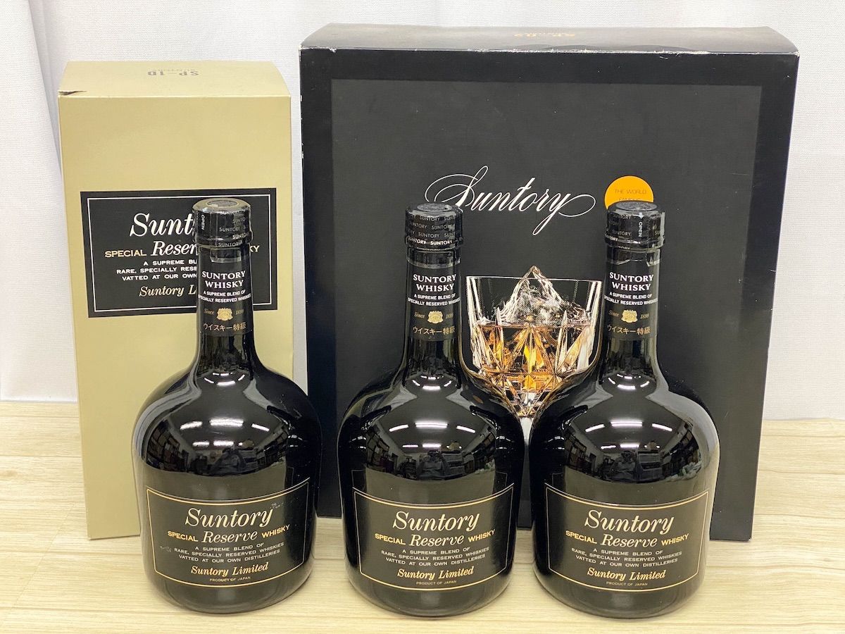 NW063】未開栓 サントリー ウイスキー 3本セット リザーブ 黒キャップ