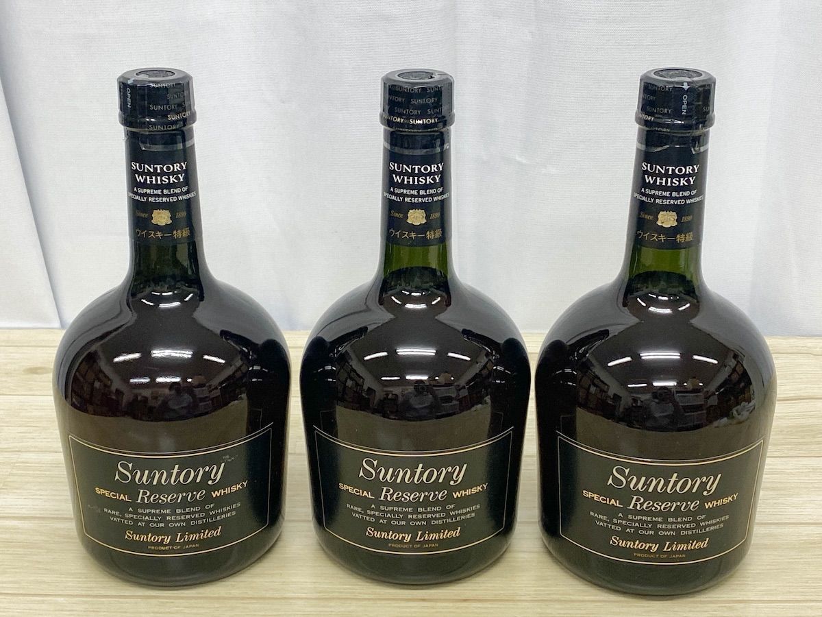 NW063】未開栓 サントリー ウイスキー 3本セット リザーブ 黒キャップ