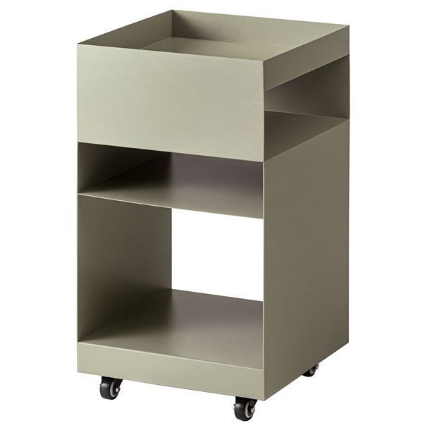 ポイント14倍 12 5 サイドテーブルワゴン 約W 35 D H 62 cm ペールグリーン 組立式