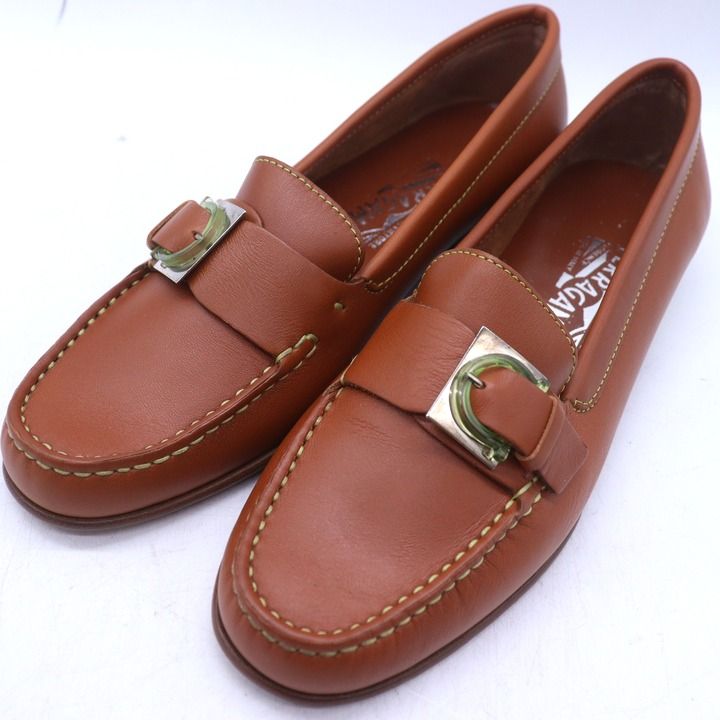 フェラガモ ローファー スリッポン シューズ ブランド 靴 イタリア製 レディース 6. ブラウン FERRAGAMO