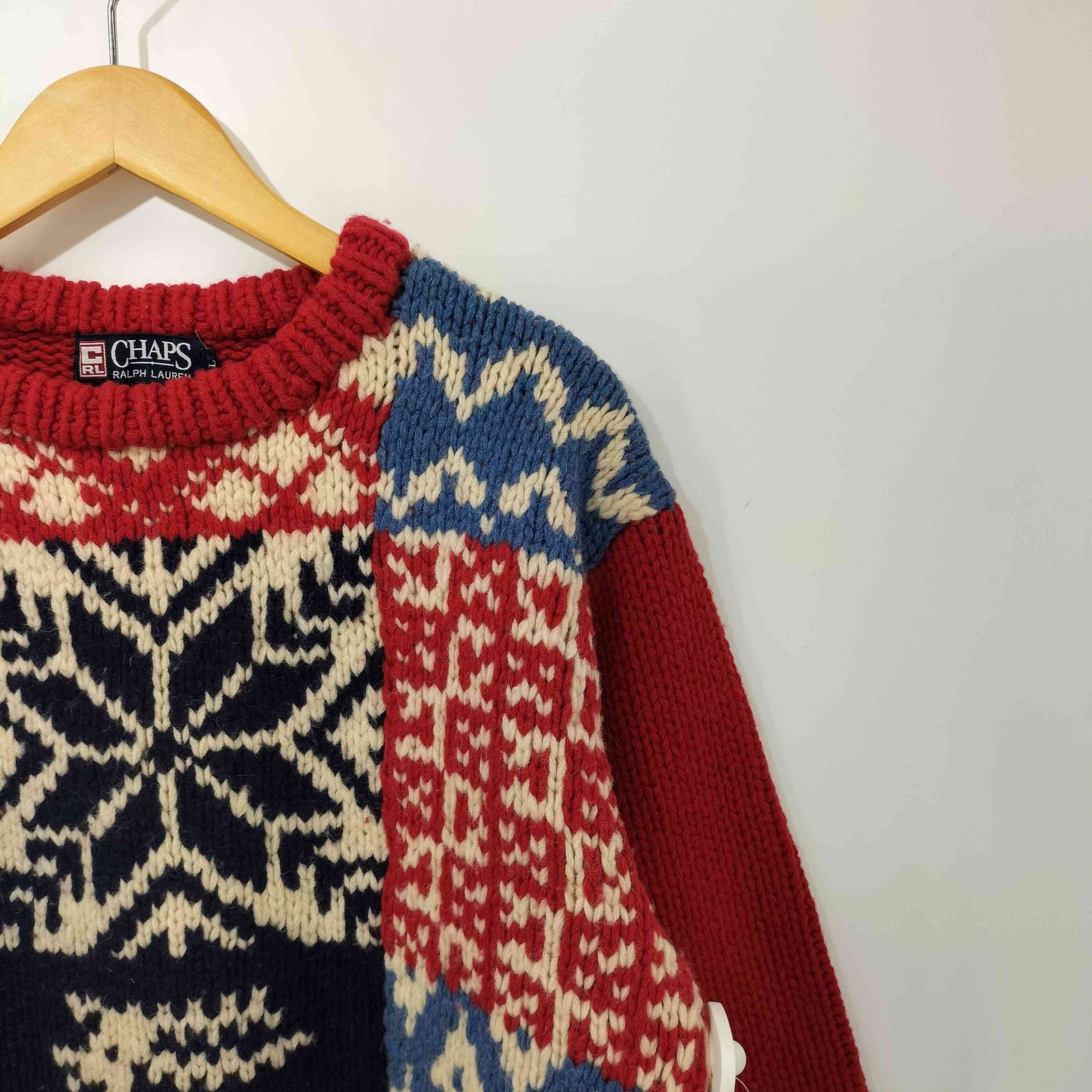 チャップスラルフローレン CHAPS RALPH LAUREN ノルディック柄 クルー 