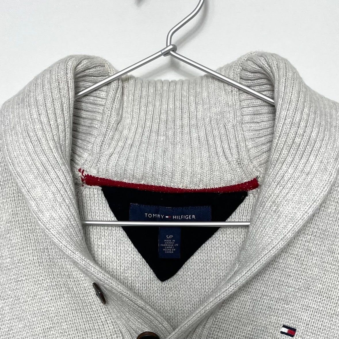 即決】TOMMY HILFIGER トミーヒルフィガー ショールカラー ニット 