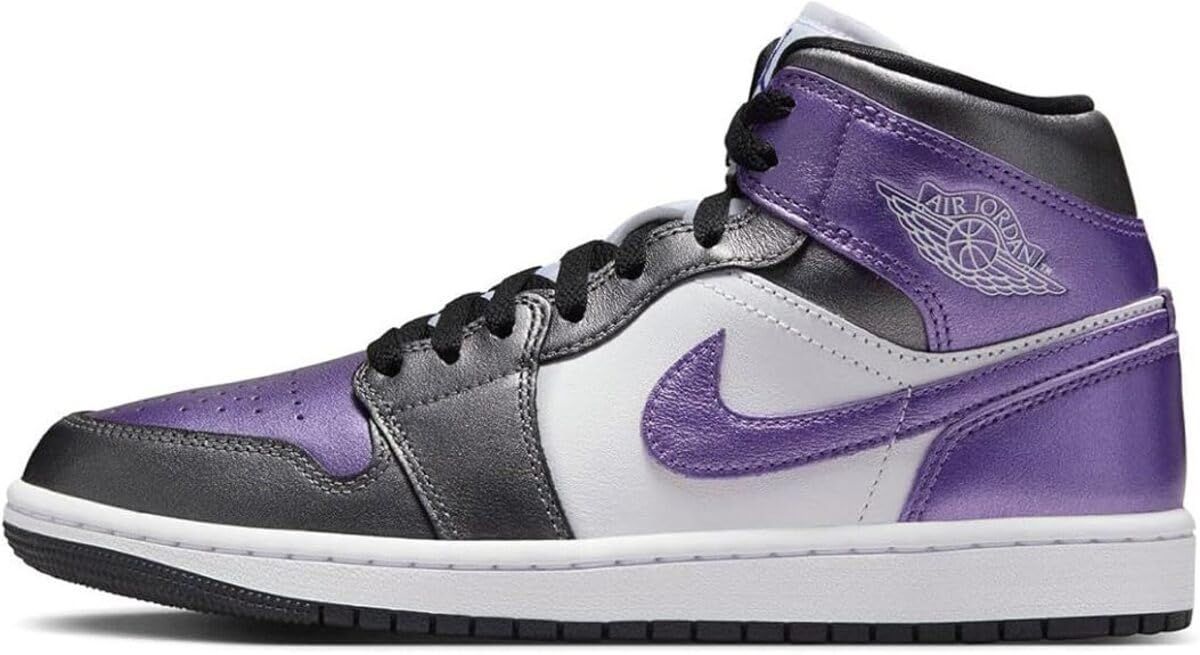 ナイキ エア ジョーダン 1 ミッド SE W AIR JORDAN MID ホワイト ダークシルバー パープル HJ 5911-105 24.5 cm