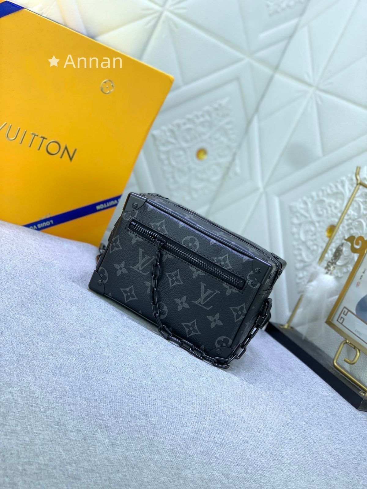 げ中 ルイヴィトン ショルダーバッグ モデル メンズ モノグラムエクリプス ミニソフトトランク 小さめ 肩掛け 斜め掛け 鞄 かばん LOUIS VUITTON M 44735 ブラック 黒