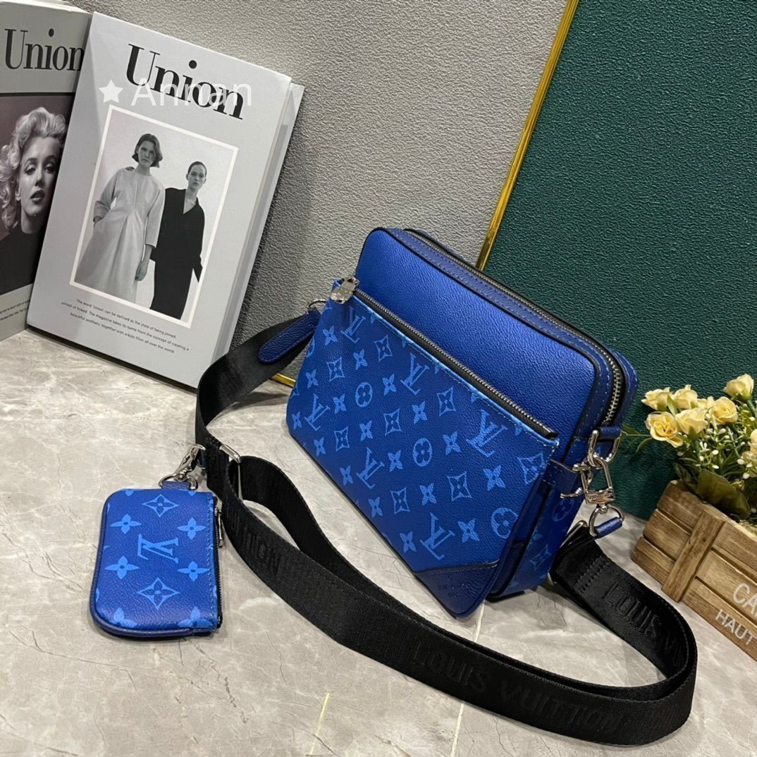 ルイヴィトン LOUIS VUITTON ショルダーバッグ モデル メンズトリオ メッセンジャー モノグラム エクリプス ブラック グレー シルバー