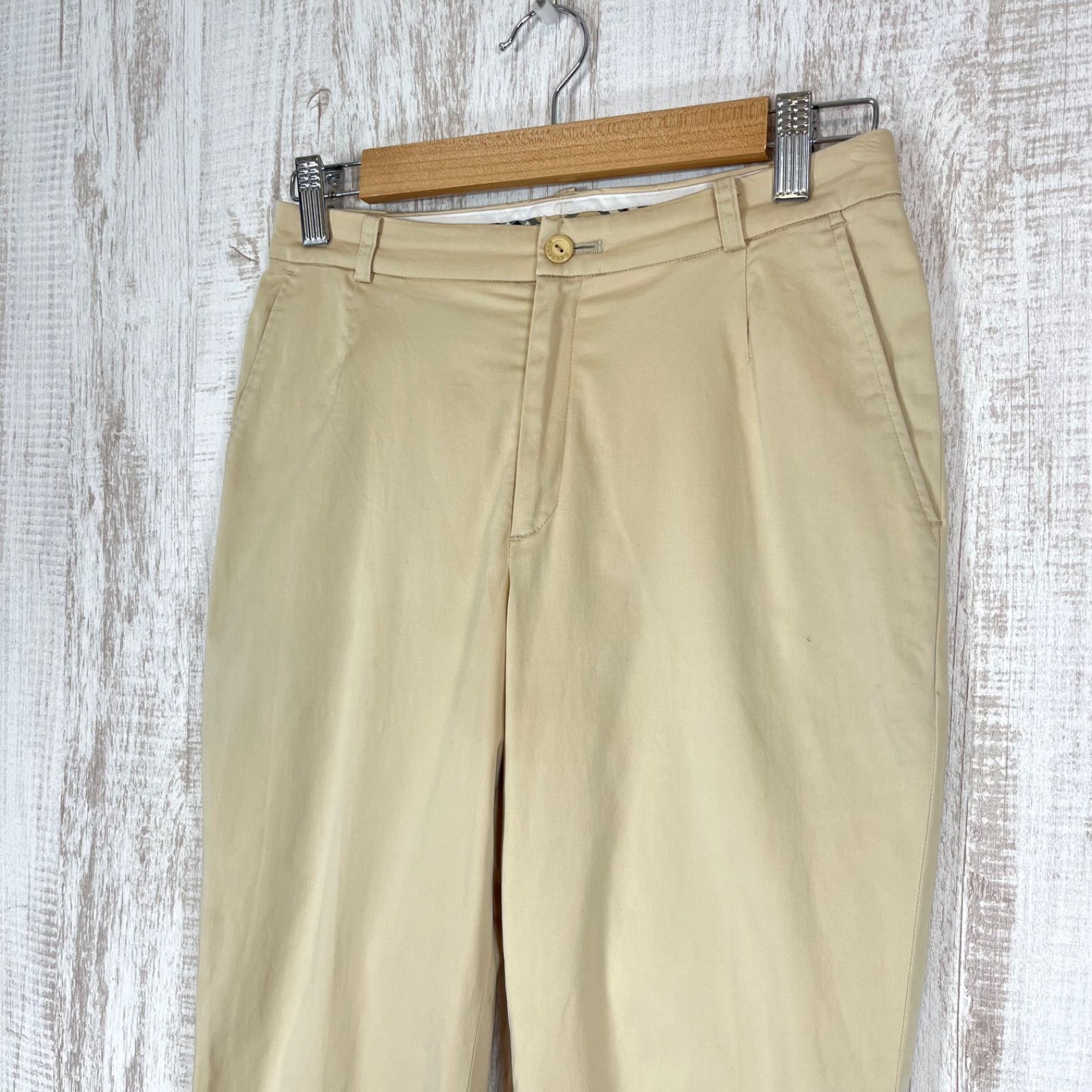 概ね美品 バーバリーゴルフ ノバチェック ゴルフパンツ ベージュ系 B1173 BURBERRY GOLF バーバリー ゴルフ サイドスリット ノバチェック