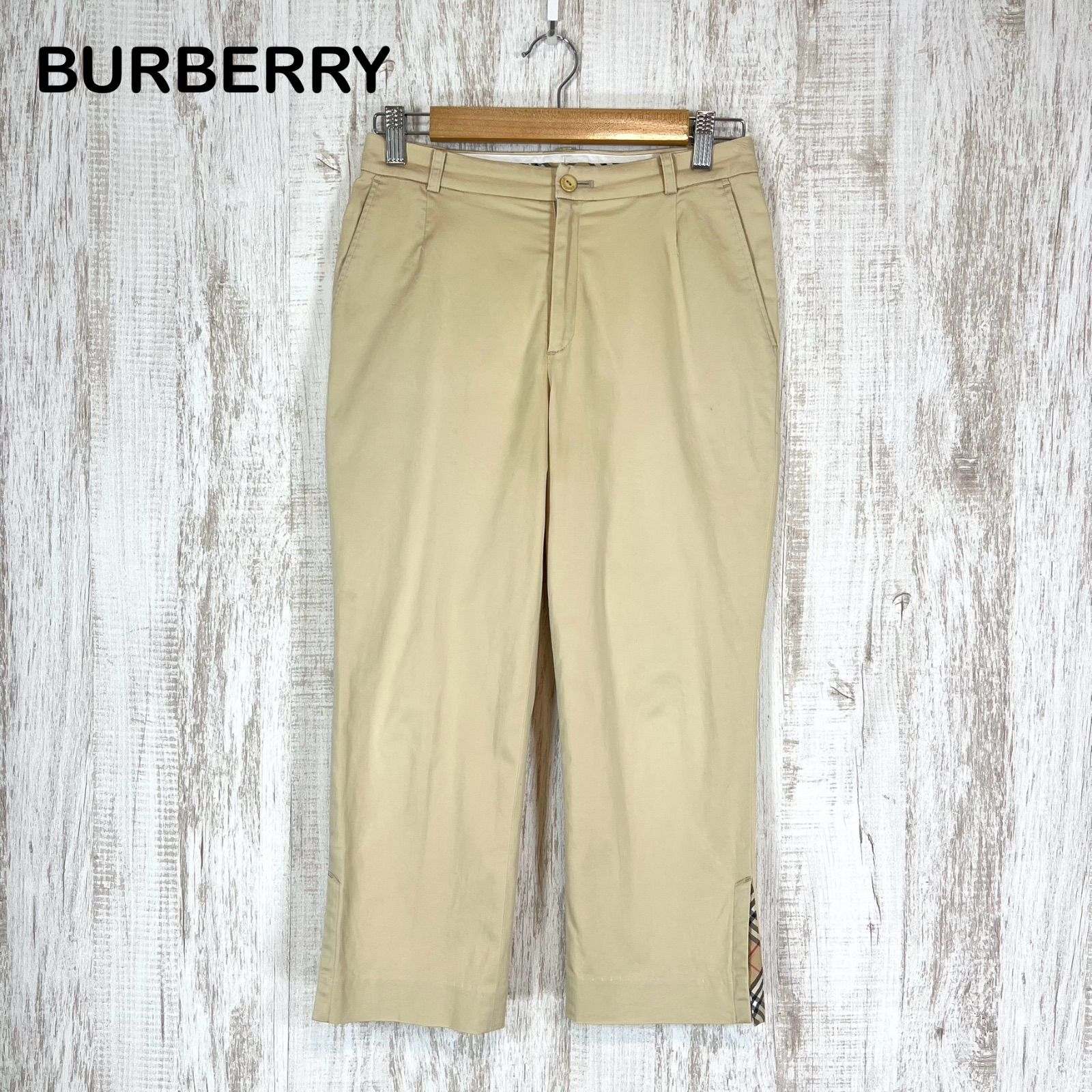 概ね美品 バーバリーゴルフ ノバチェック ゴルフパンツ ベージュ系 B1173 BURBERRY GOLF バーバリー ゴルフ サイドスリット ノバチェック