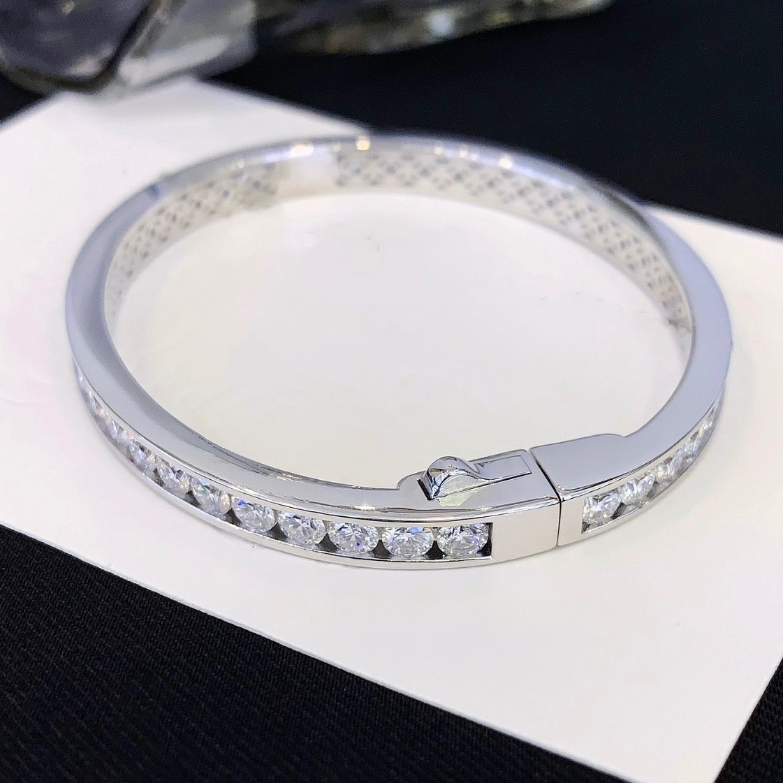 シルバーブレスレット ブレスレット ダイヤ 人工ダイヤモンド