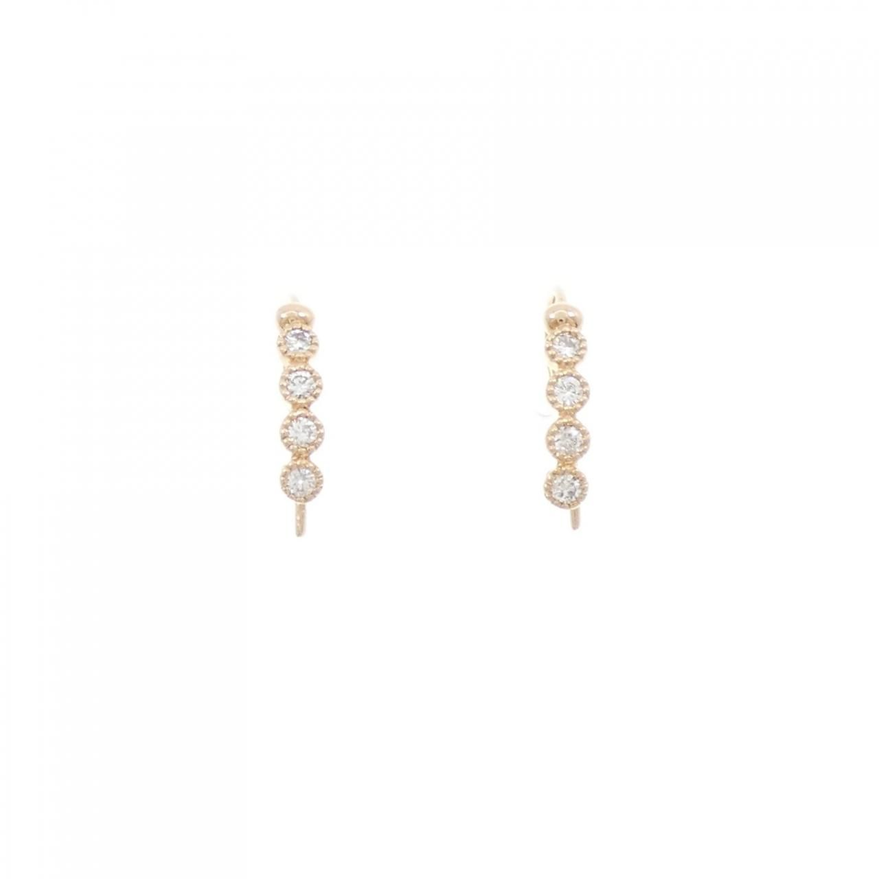 K 18 PG ダイヤモンド ピアス 0.150 CT