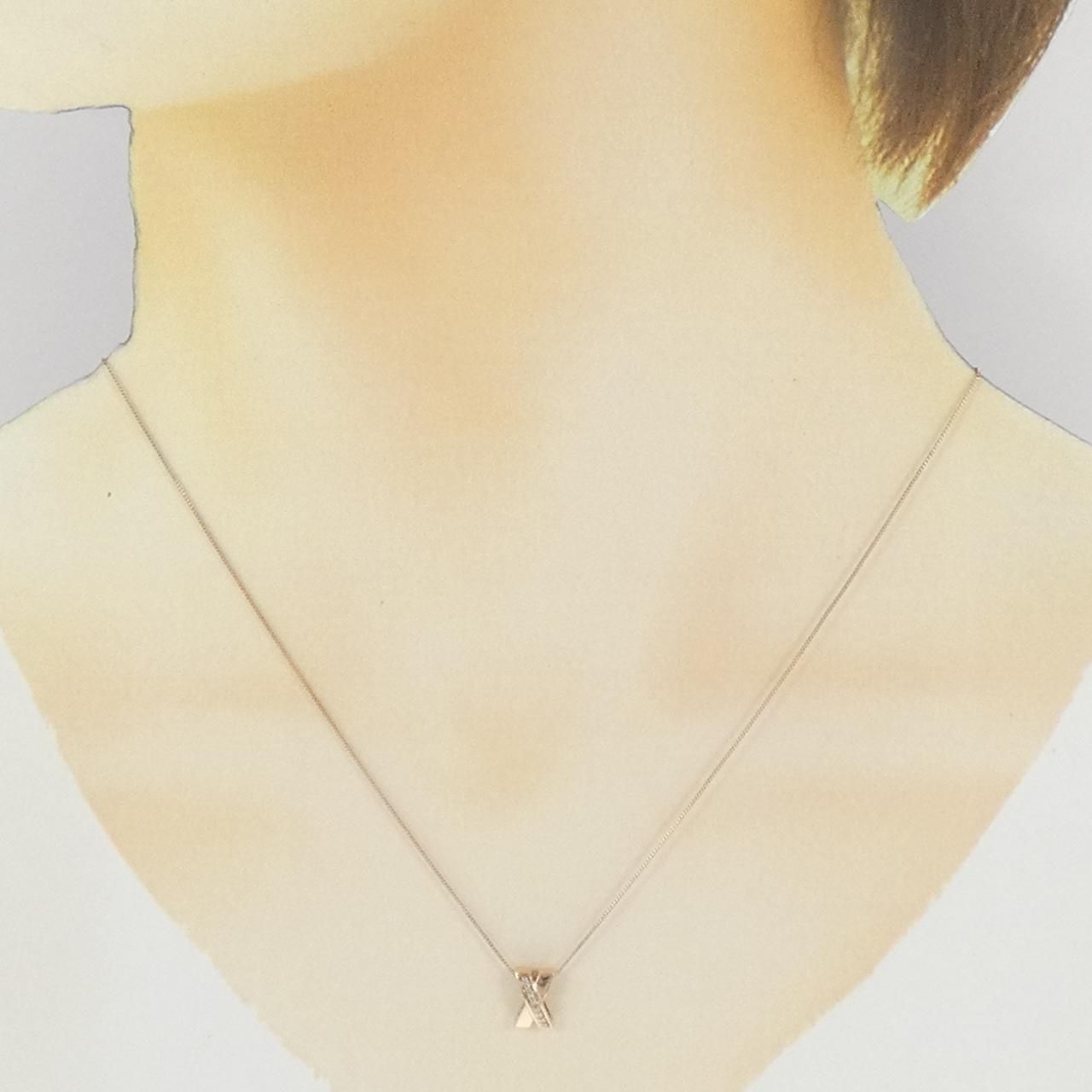 K10PG ダイヤモンド ネックレス 0.02CT - メルカリ