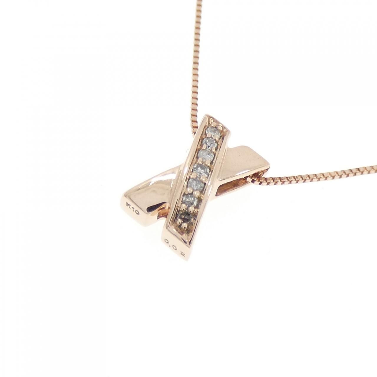 K10PG ダイヤモンド ネックレス 0.02CT - メルカリ