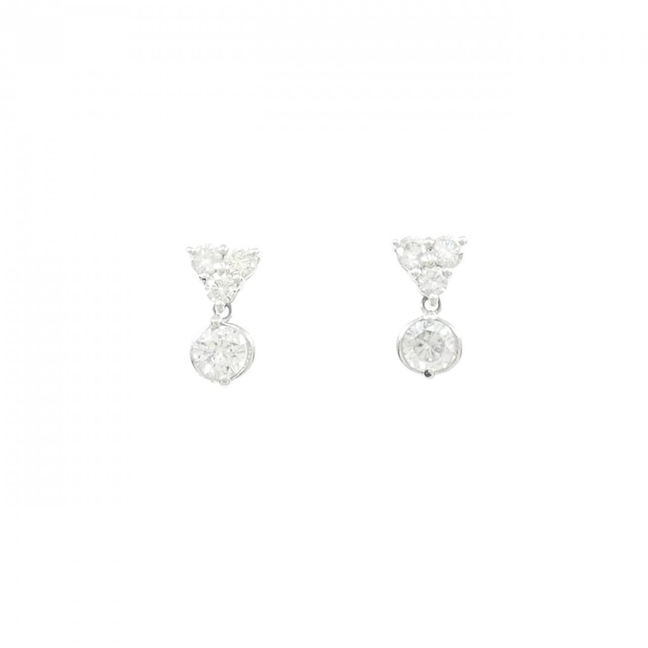 PT 900 ダイヤモンド ピアス 0.75 CT