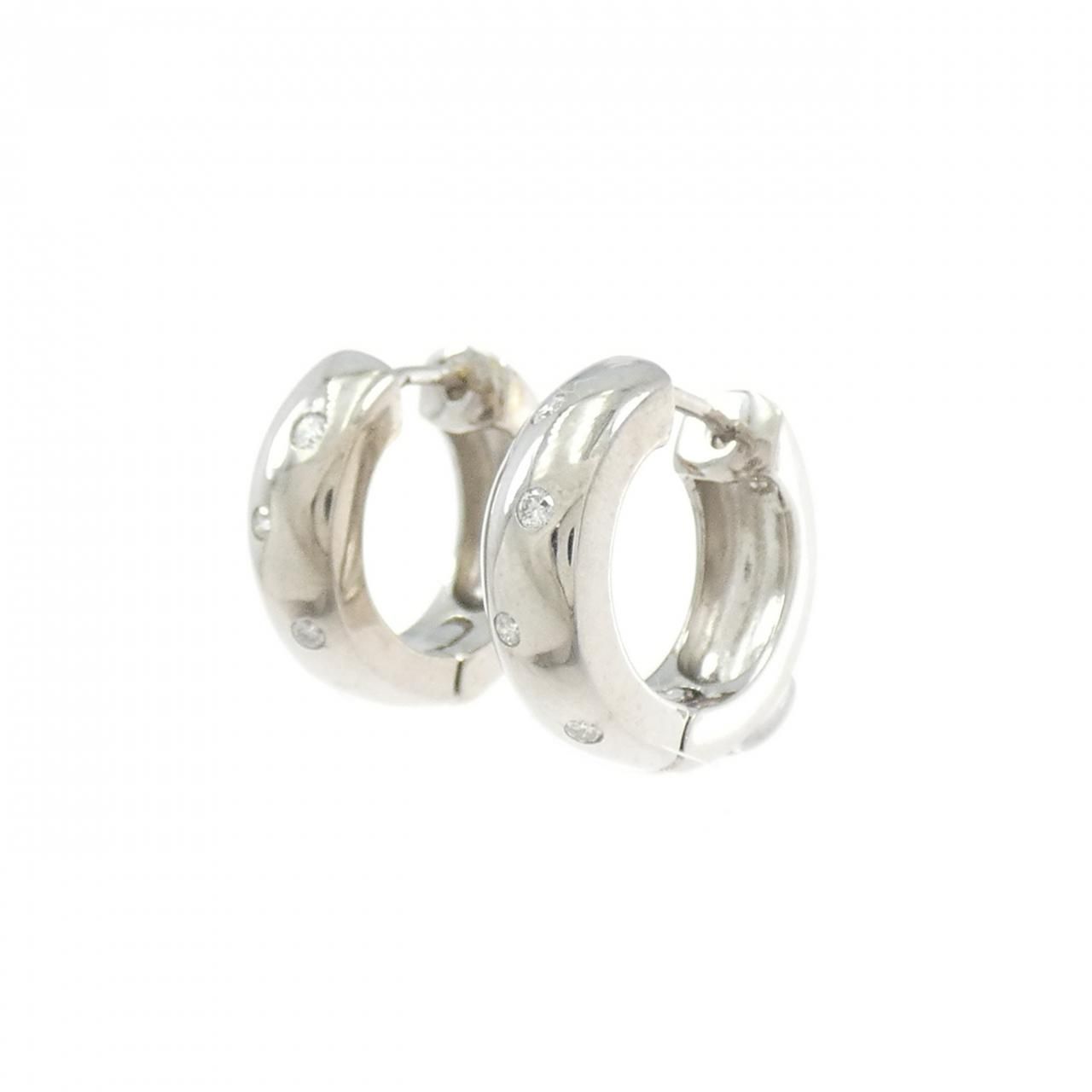 K 14 WG ダイヤモンド ピアス 0.08 CT