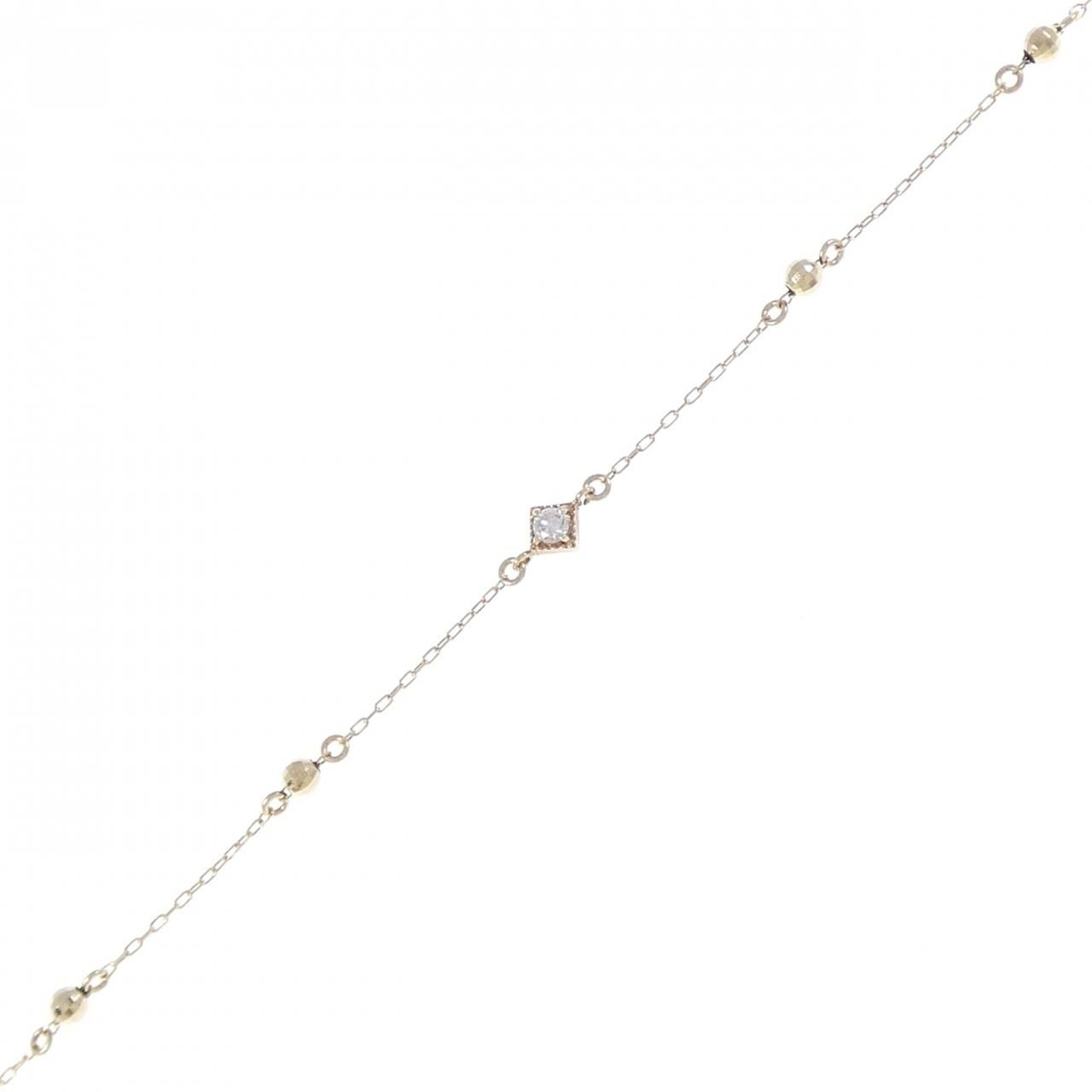 K 10 YG ダイヤモンド ブレスレット 0 05 CT