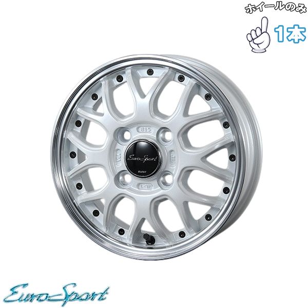 ハイゼット キャリー 12インチ アルミホイール 4穴100 ブレスト ユーロスポーツ タイプ815 パールホワイト 4 00 BB 1本のみ