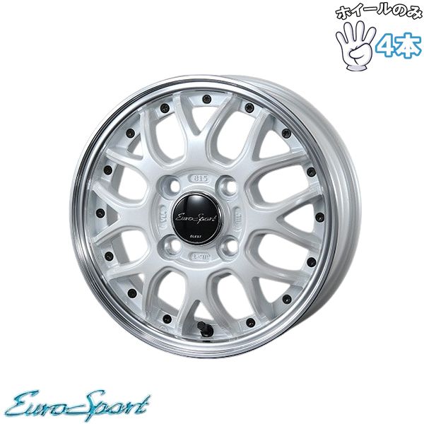 ハイゼット キャリー 12インチ アルミホイール 4穴100 ブレスト ユーロスポーツ タイプ815 パールホワイト 4 00 BB 4本セット