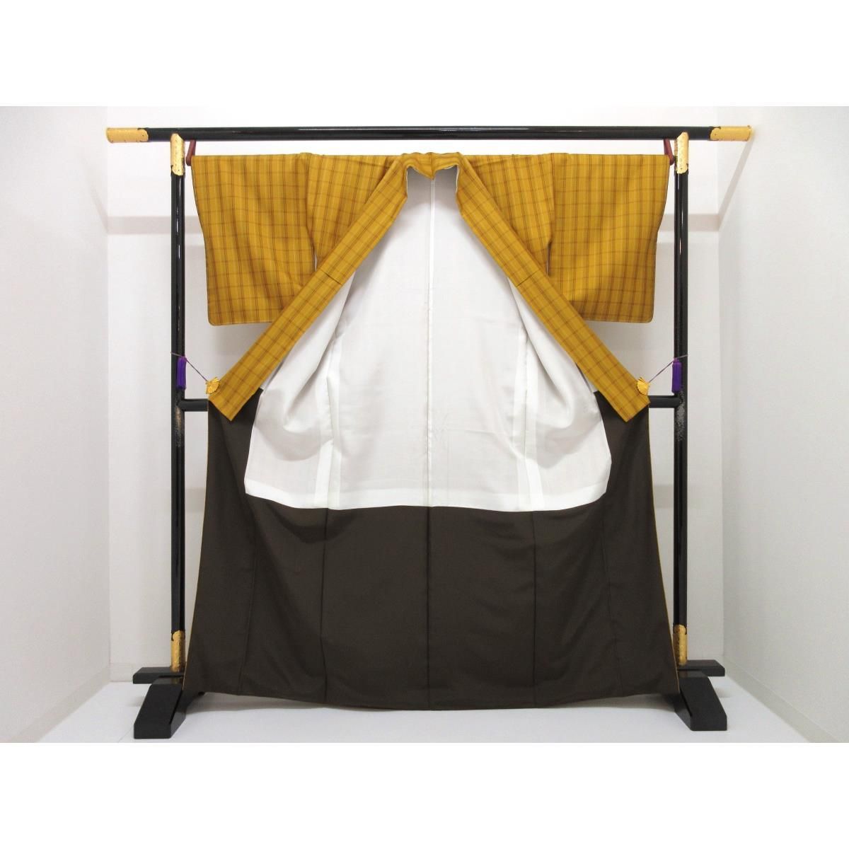 紬 黄八丈 証紙付 まるまなこ