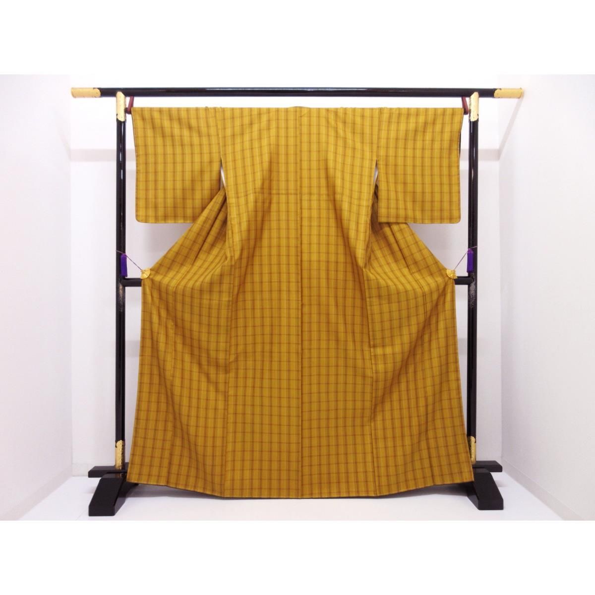 紬 黄八丈 証紙付 まるまなこ